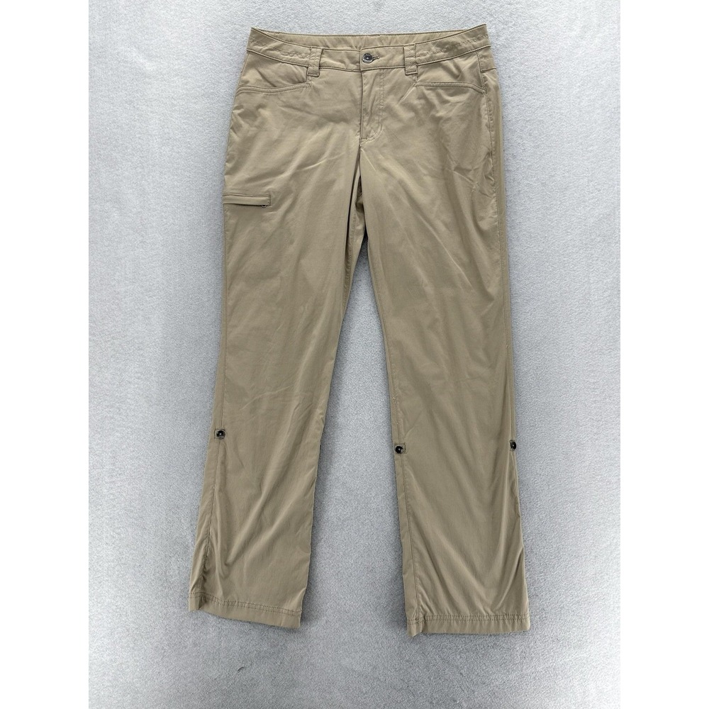 Eddie Bauer Travex Horizon Roll Up Pants Womens 10 Khaki Stretch Hiking Trail